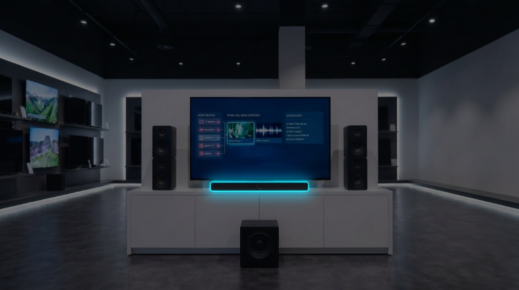Soundbar 하이라이트 — TV 하단 사운드바 활성