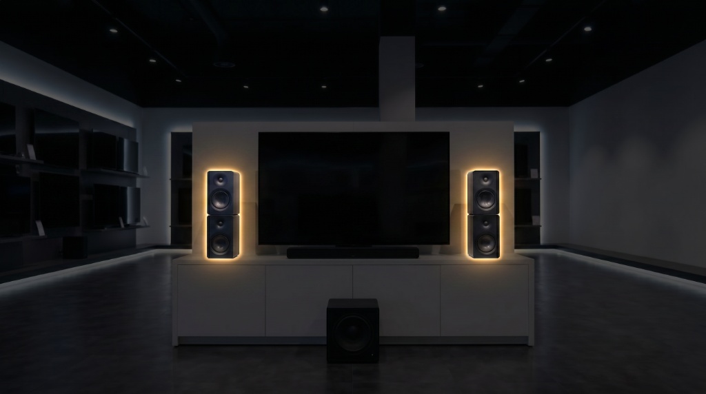 Speaker ×4 하이라이트 — 북쉘프 스피커 좌×2·우×2 활성